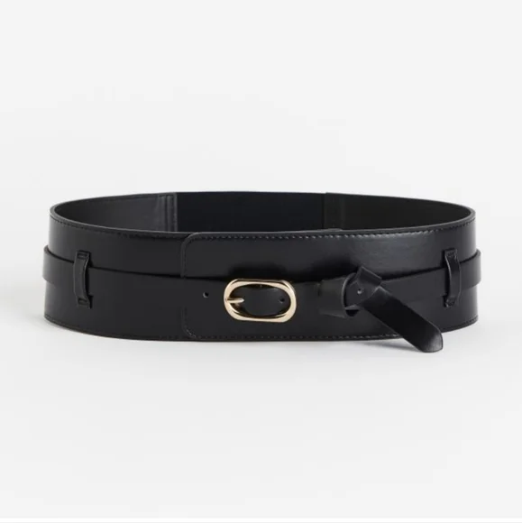 H&M Accessories Hm Wide Black Waist Belt With Buckle Poshmark